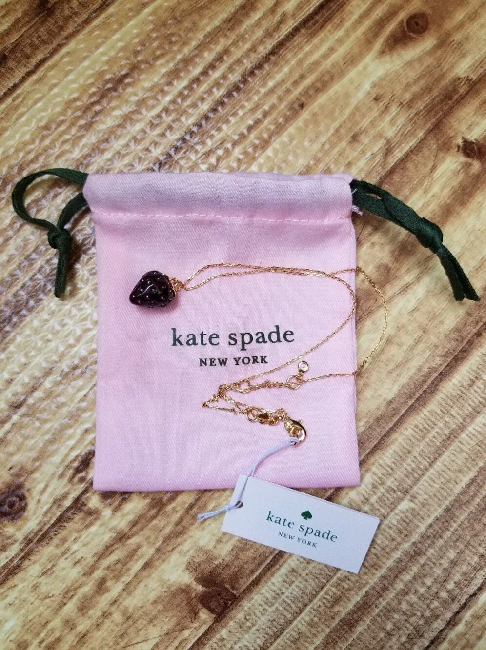 NWT Kate Spade Tutti Fruity Strawberry Mini Pendant Necklace New York Charm